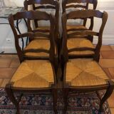 Chaises en merisier et paille