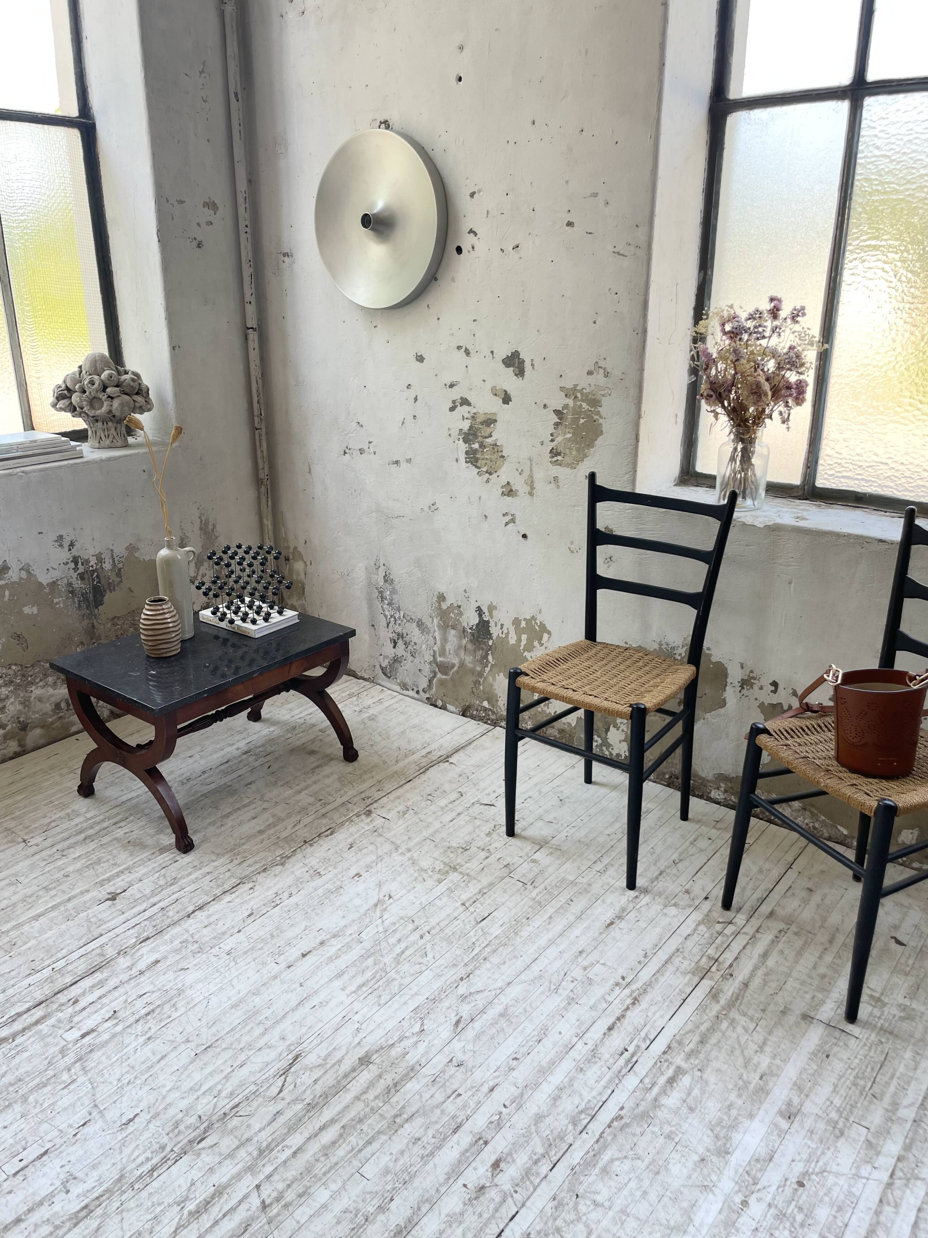 Empire style marble and mahogany coffee table