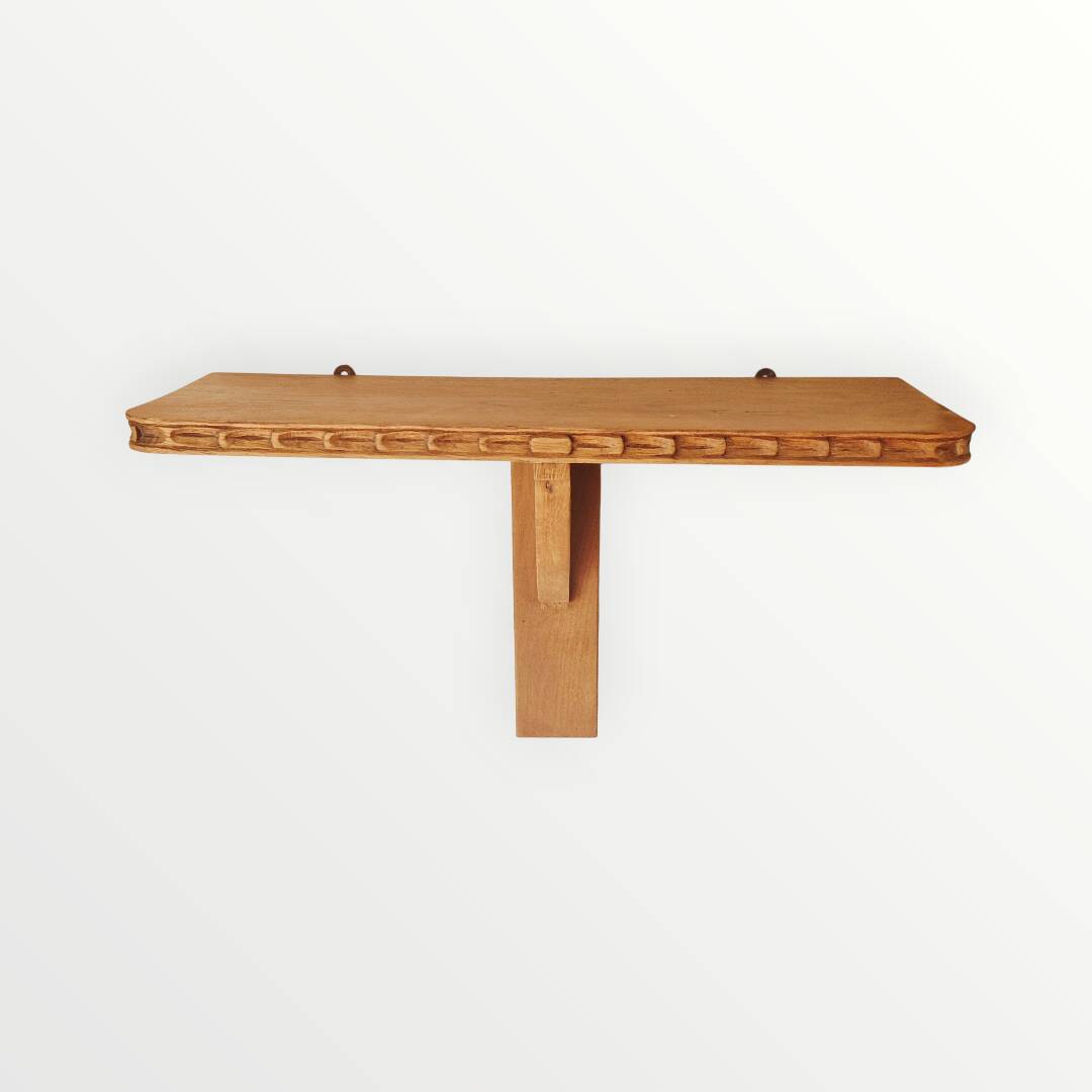 Solid oak wall shelf - Rustic Louis XVI style