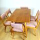 Vintage fuchsia boucle chairs - set of 6