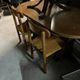 Honey-Brown Beech Wood Mid-Century Dining Table with Rattan Accents, 1960 Oval Top