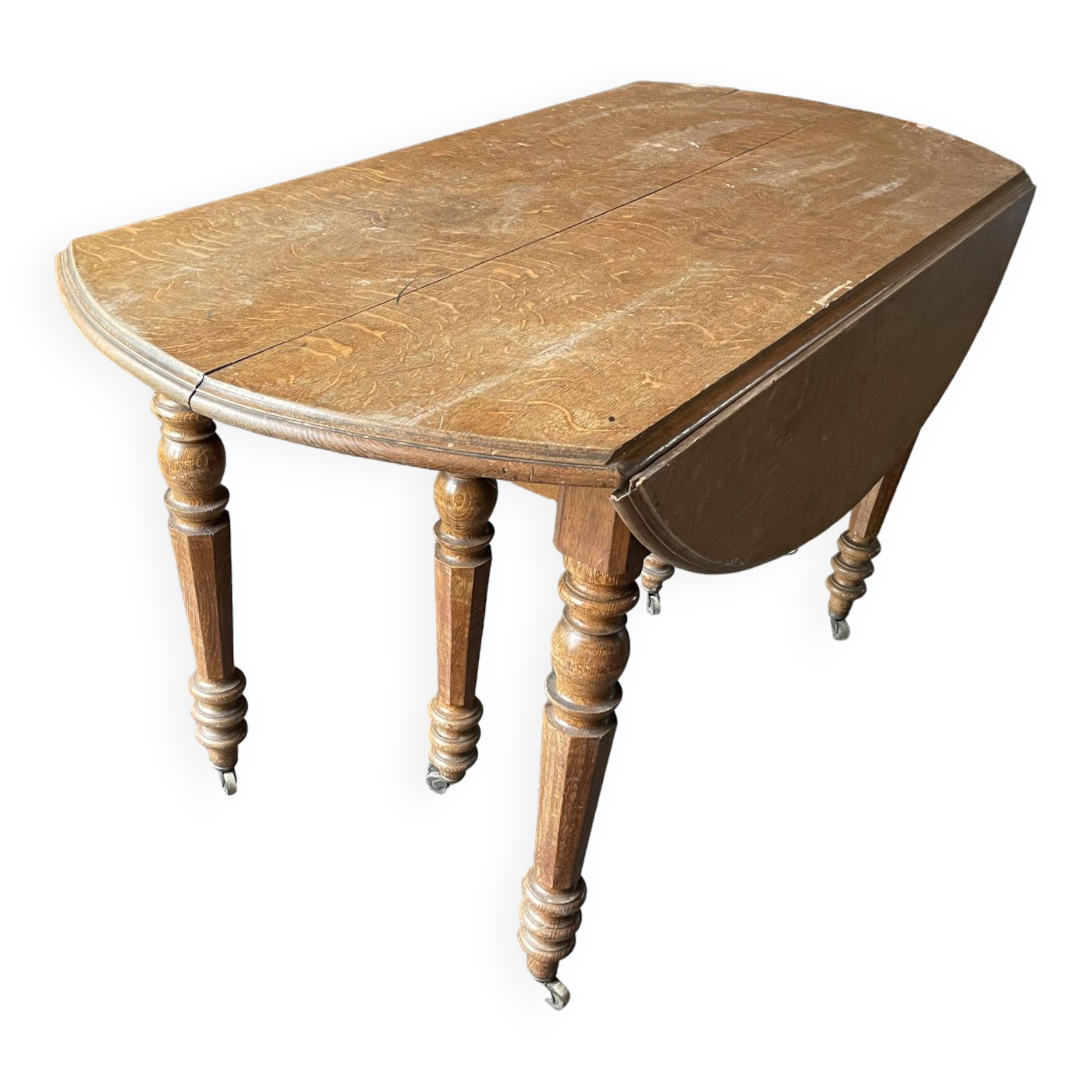 Old wooden table with folding flaps