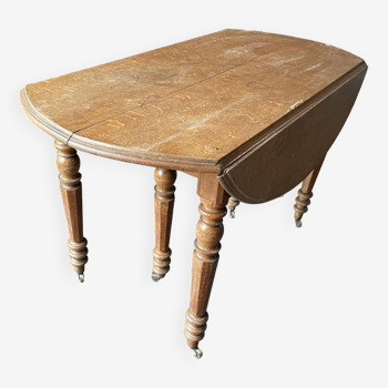 Table bois ancienne à rabats dépliants