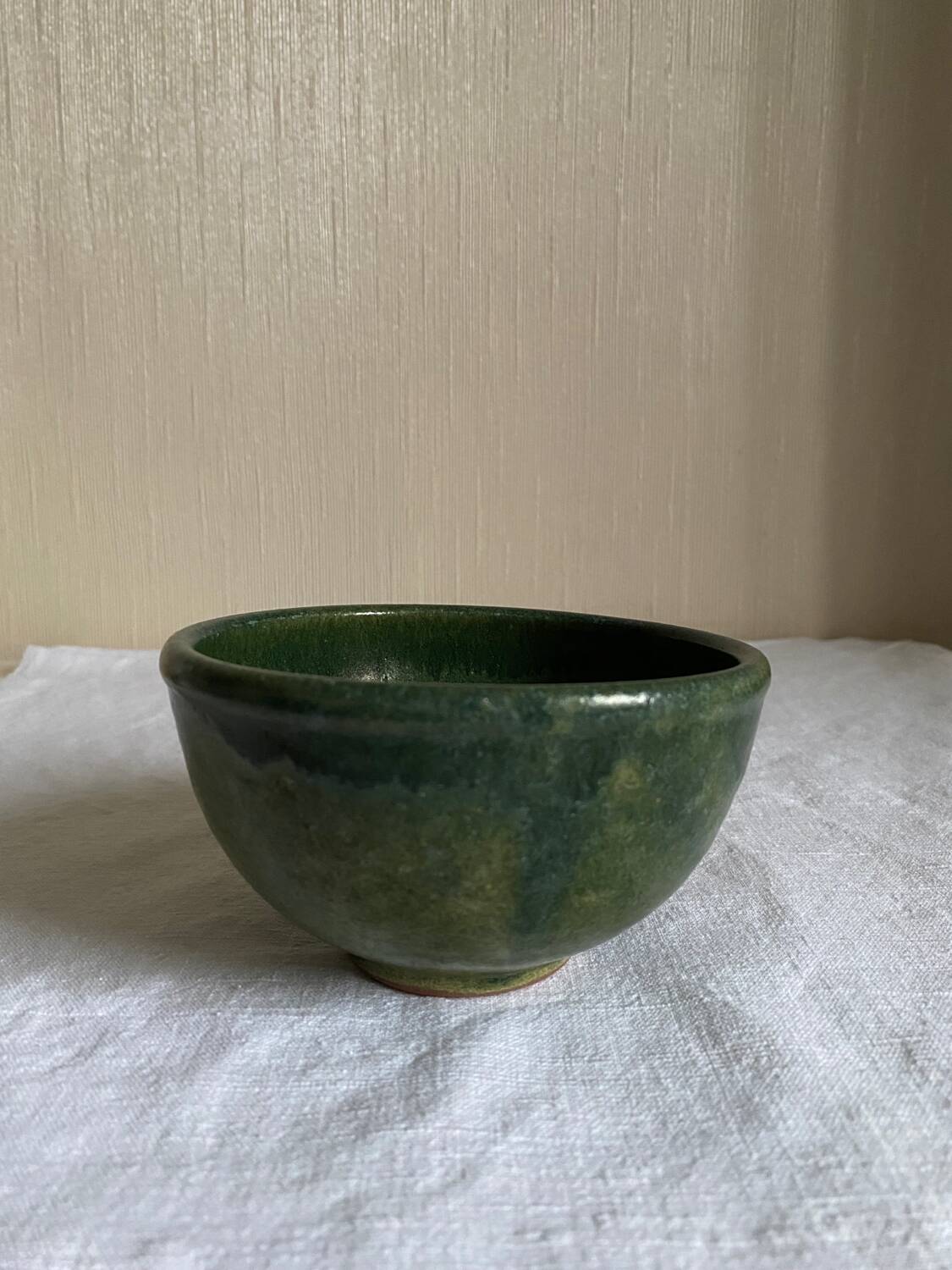 Green glazed terracotta bowl