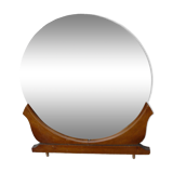 Miroir rond sur meuble 60's