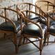 Chaises rotin assise simili cuir