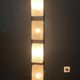 Arlus metal floor lamp and 4 glass lampshades - 1950