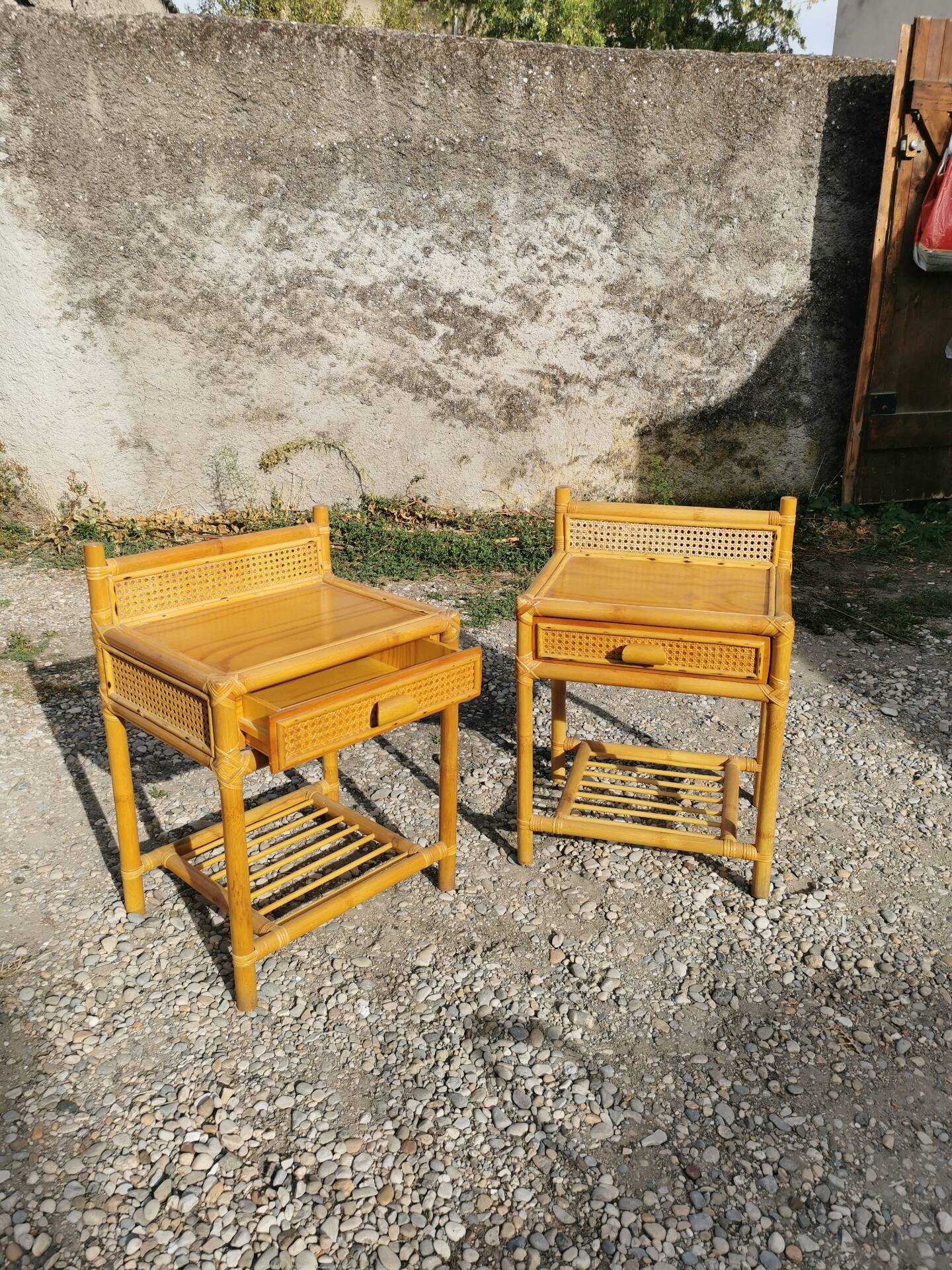 Pair of vintage bedside tables