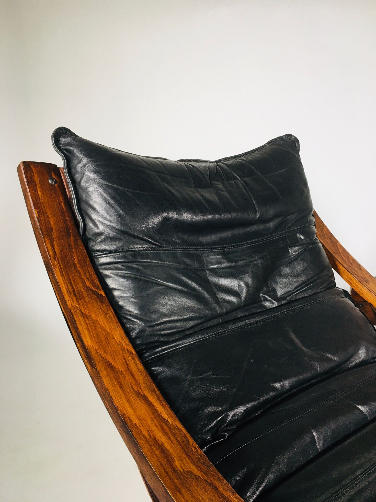 Pair of vintage leather armchairs, Sweden 1960's