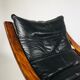 Pair of vintage leather armchairs, Sweden 1960's