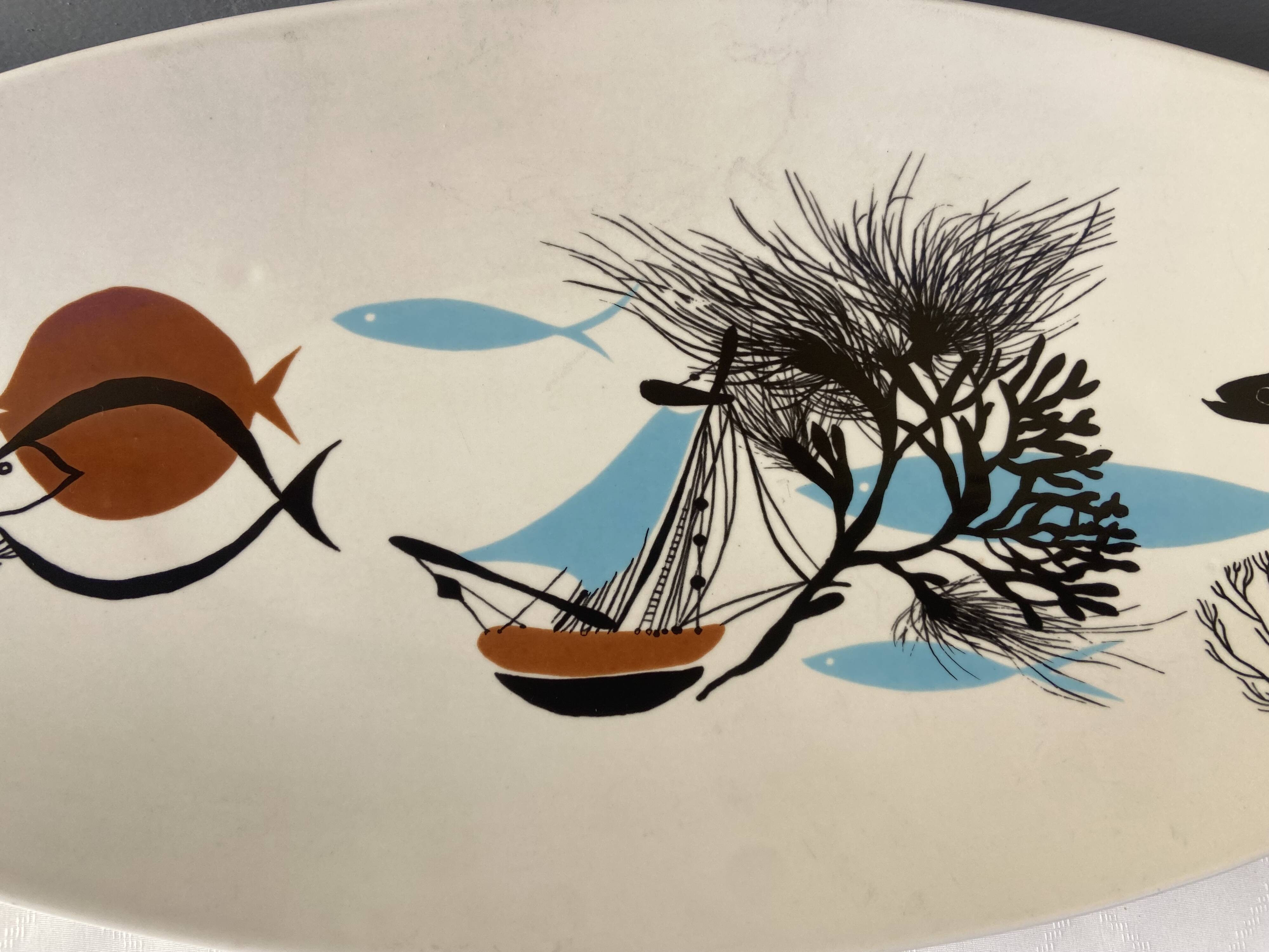 Ceramic tray "Salins" from the 1960s