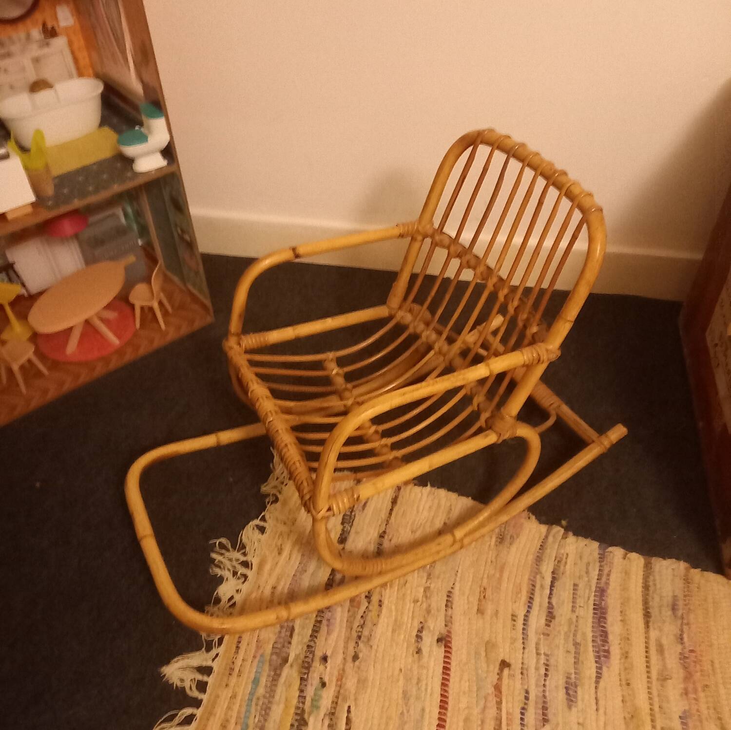Children's rattan rocking chair