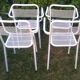 Set of 4 stackable perforated garden armchairs