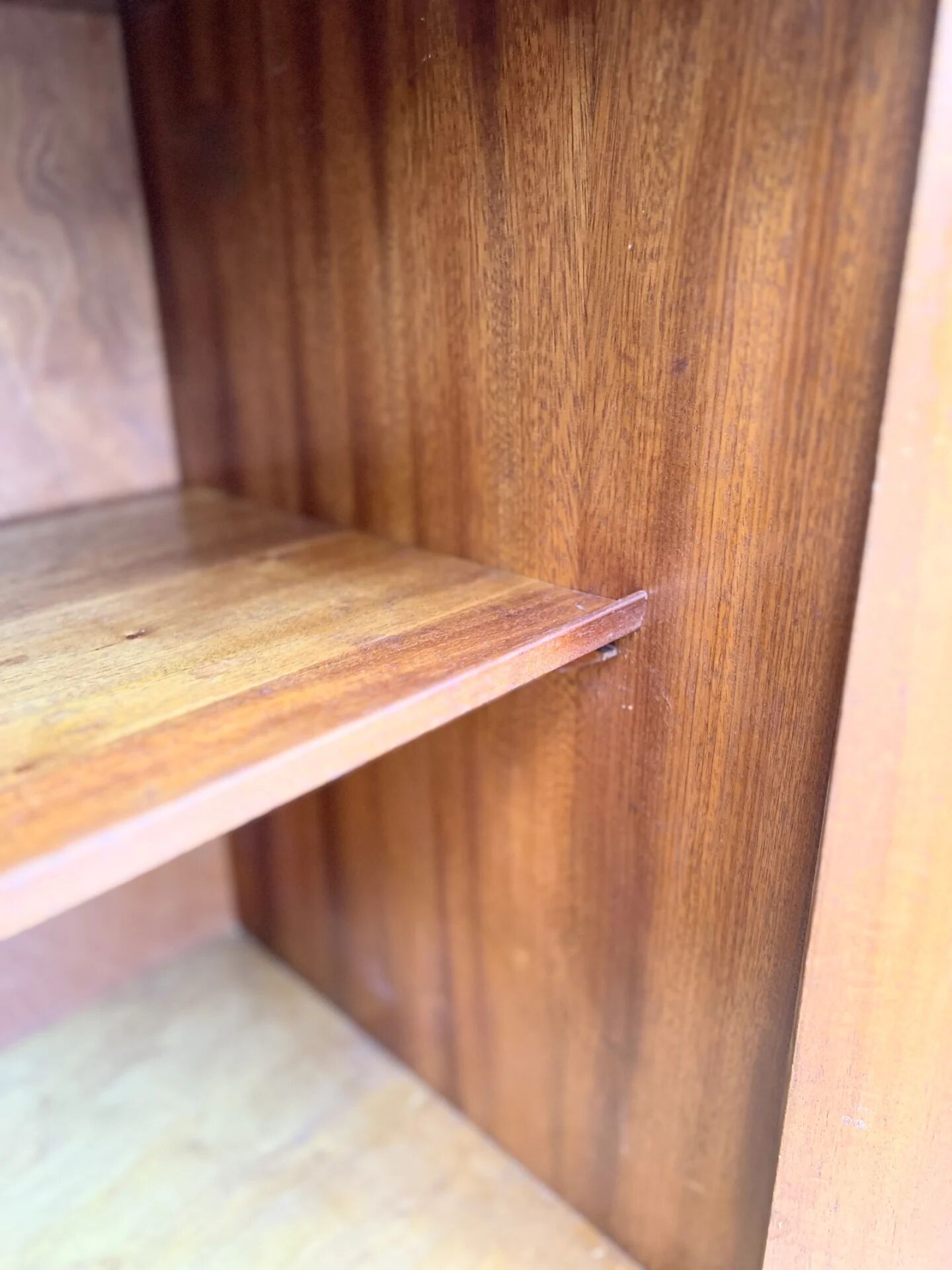 Mid-century teak sideboard, 2 doors 4 drawers — brutalist spirit