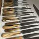 Set of 24 horn table knives