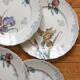 6 large flat plates in polychrome iron earth model "Iris" Choisy-le-Roi