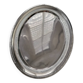 Large oval serving platter in silver-plated metal by Ravinet d'Enfert.