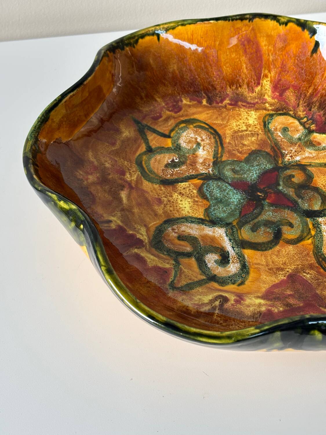 Bowl, ceramic plate by Yvon Roy, 1960s