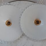 Pendant lamp in serrated opaline 40s