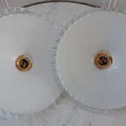 Pendant lamp in serrated opaline 40s