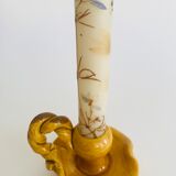 Provencal candle holder in glazed ceramic