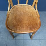 Set of 4 wooden bistro chairs with graceful seats