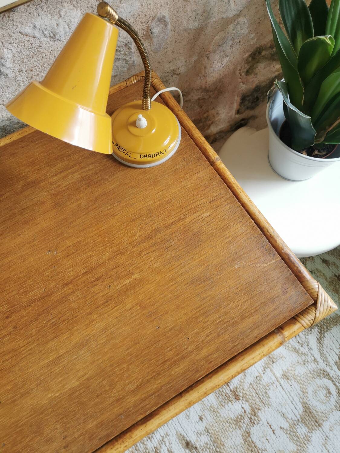 Vintage rattan desk from the 60s