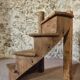 Segment of a spiral staircase in solid oak, early 19th century.