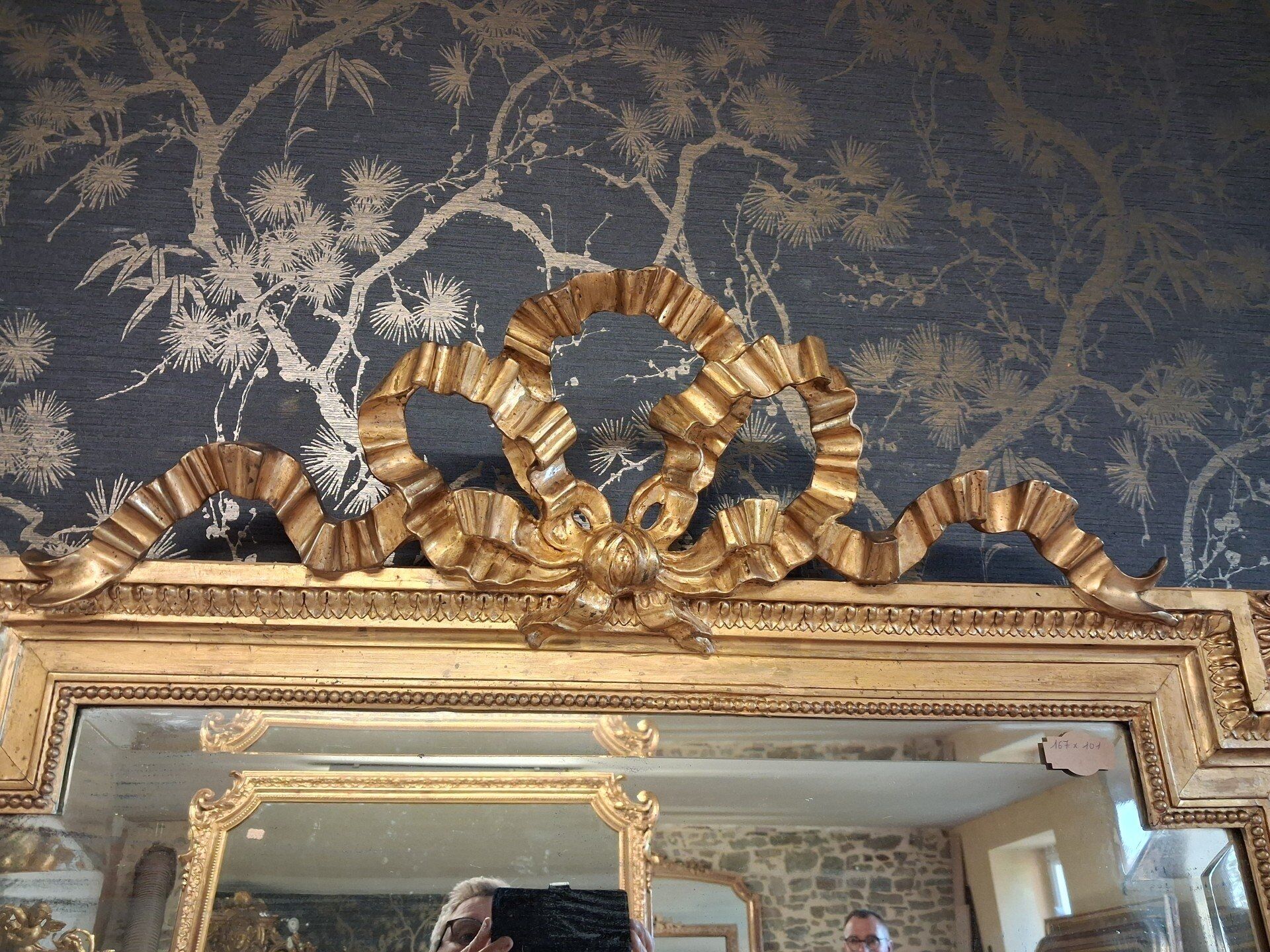 19th century mirror 167 x 101
