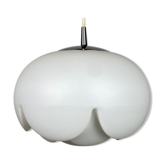 Large frosted glass pendant light by Peill and Putzler Seerose / Artichoke XL 1970