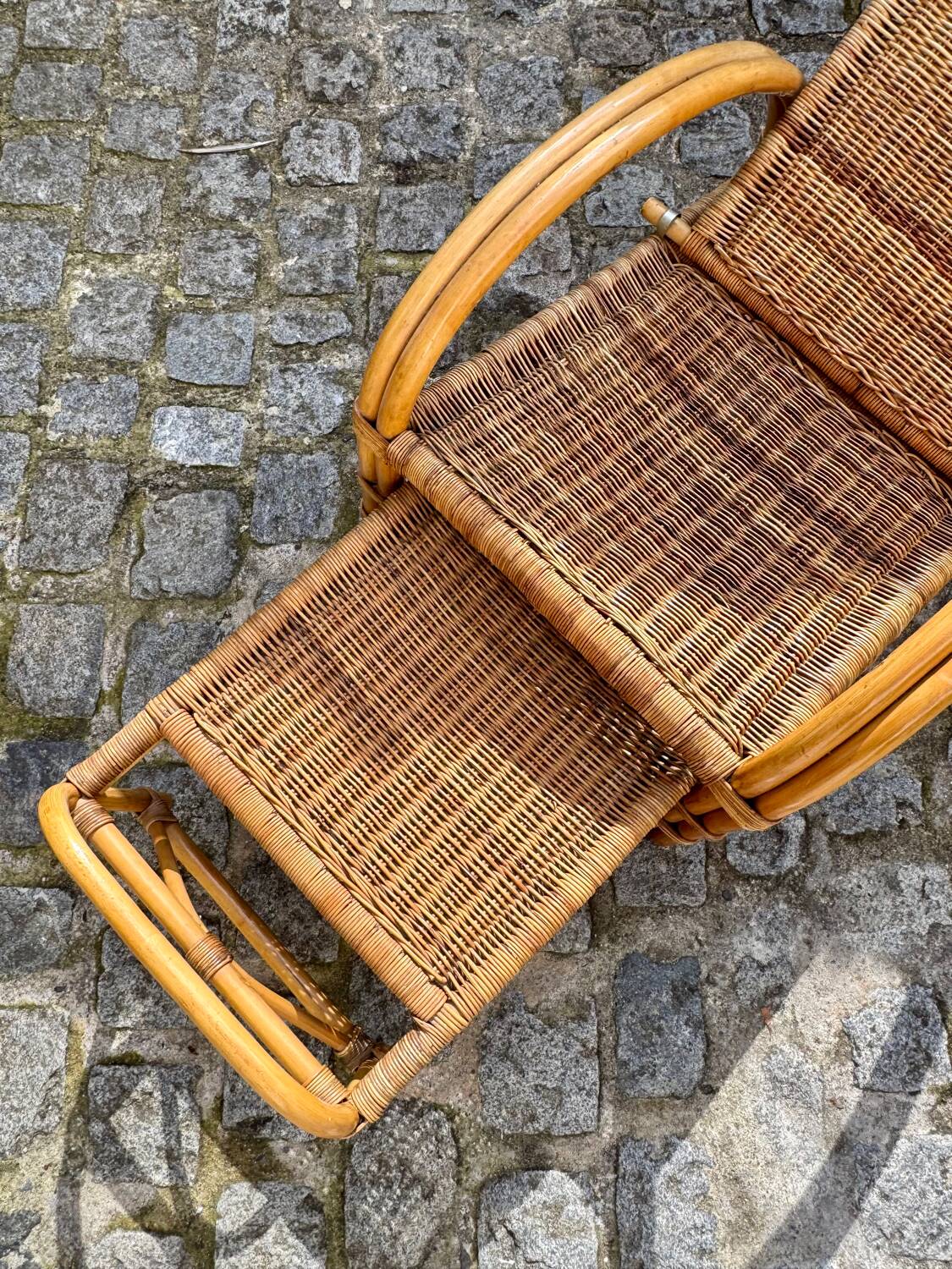 Rattan and wicker lounge chair