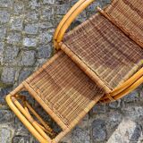 Rattan and wicker lounge chair