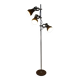 Vintage brown floor lamp with 3 spotlights