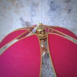 6-petal flower suspension with metal structure and fuchsia linen petals