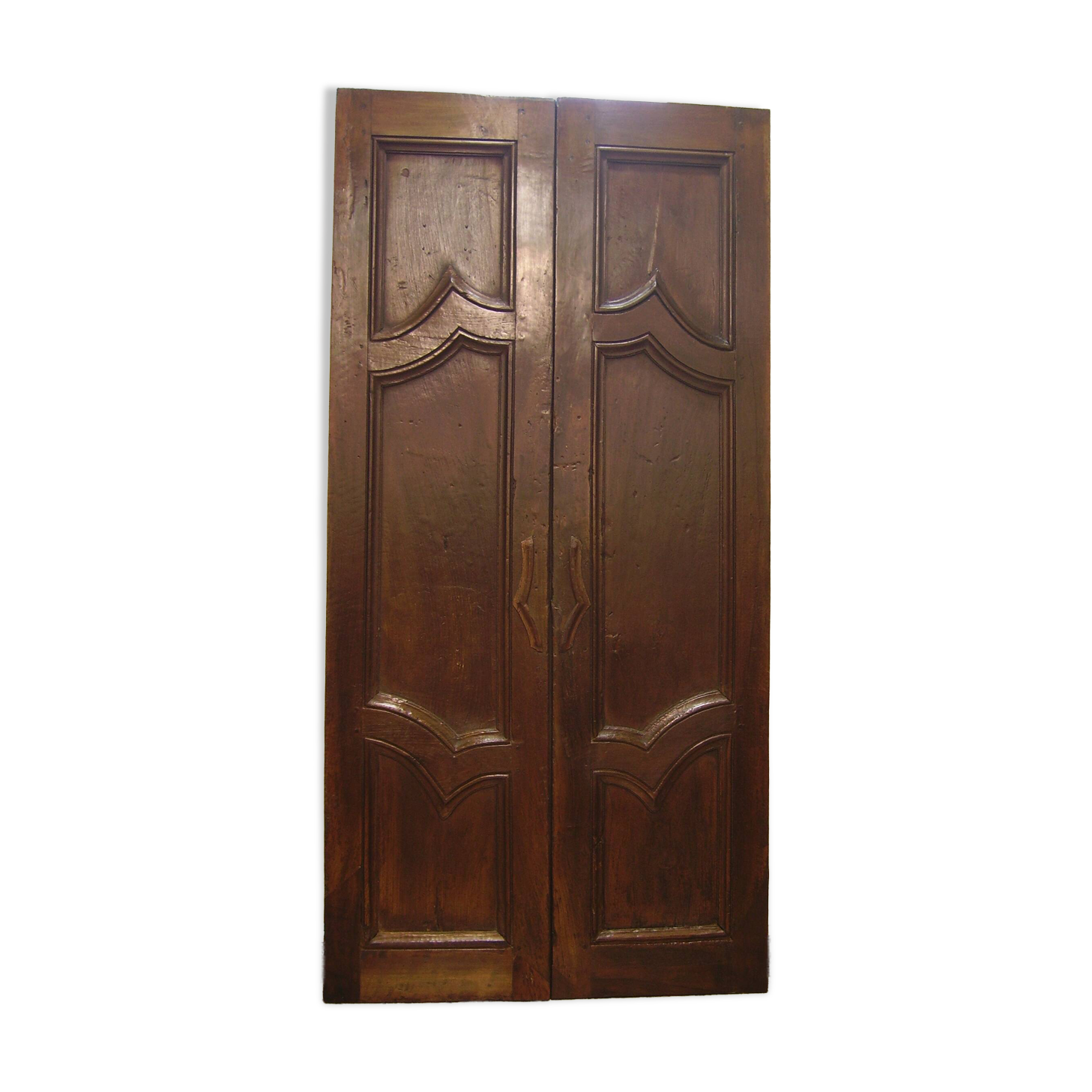 Pair of antique solid walnut doors from the 18th century.