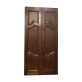 Paire de portes anciennes en noyer massif XVIIIe