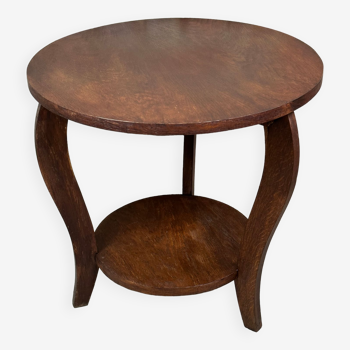 Art deco side table pedestal table in oak veneer