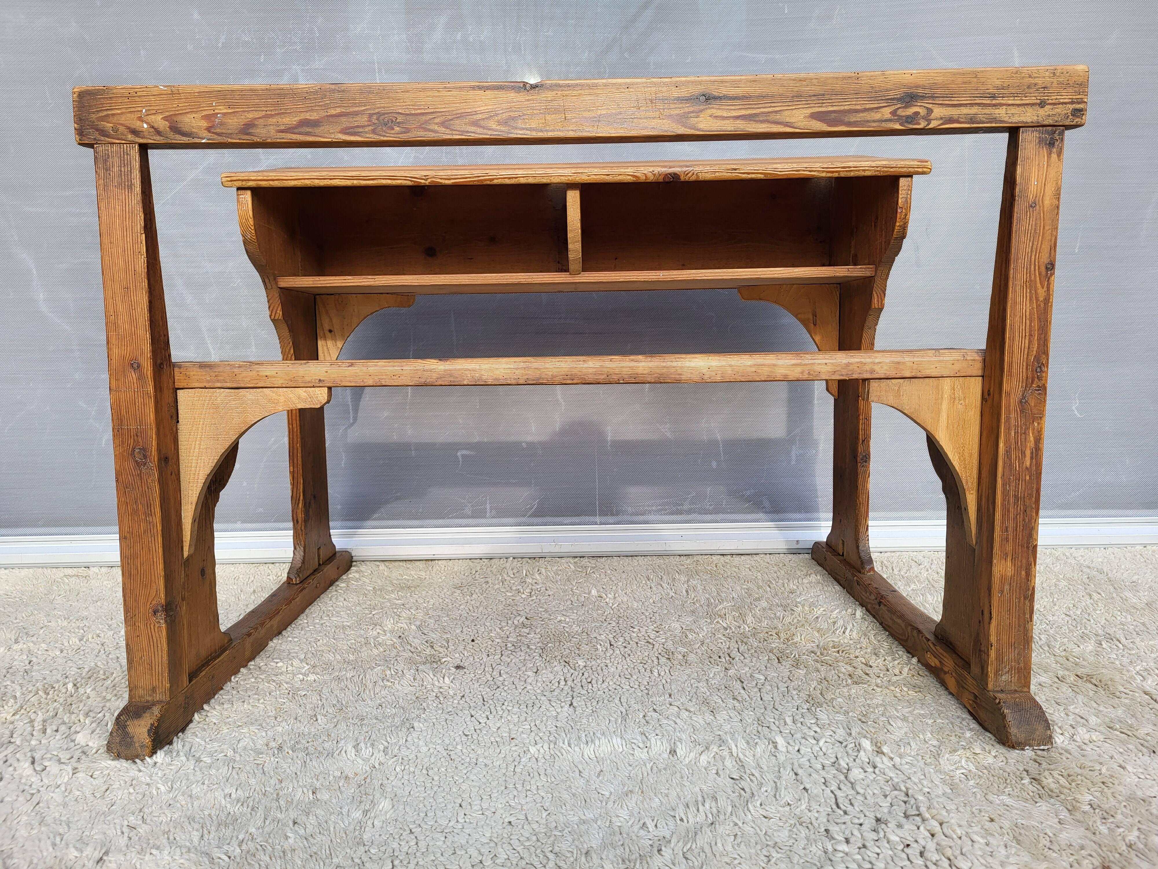 Double solid wood school desk