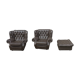 Pair of Chesterfield armchairs with footrest
