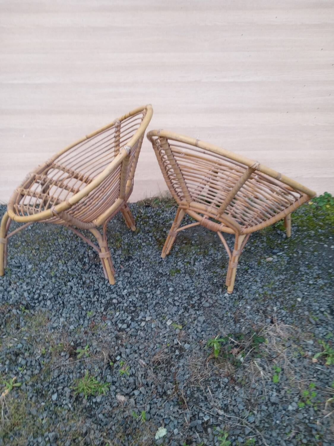 Pair of rattan armchairs