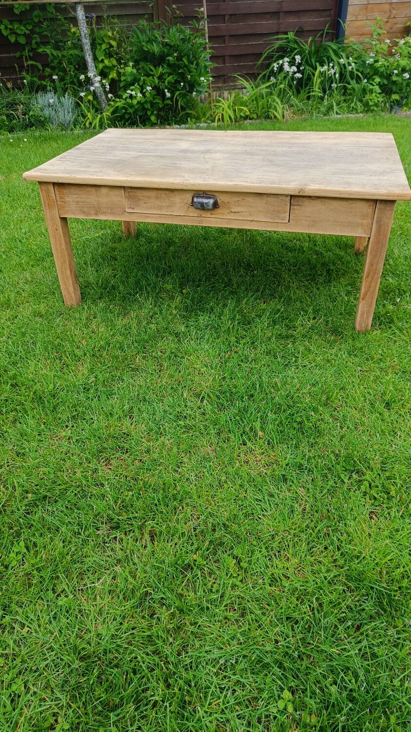Raw wood coffee table