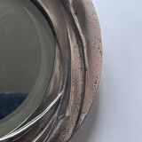 Hand-facing flower mirror in silver bronze 14x28cm