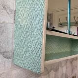 Vintage triptych green wall-mounted toilet cabinet