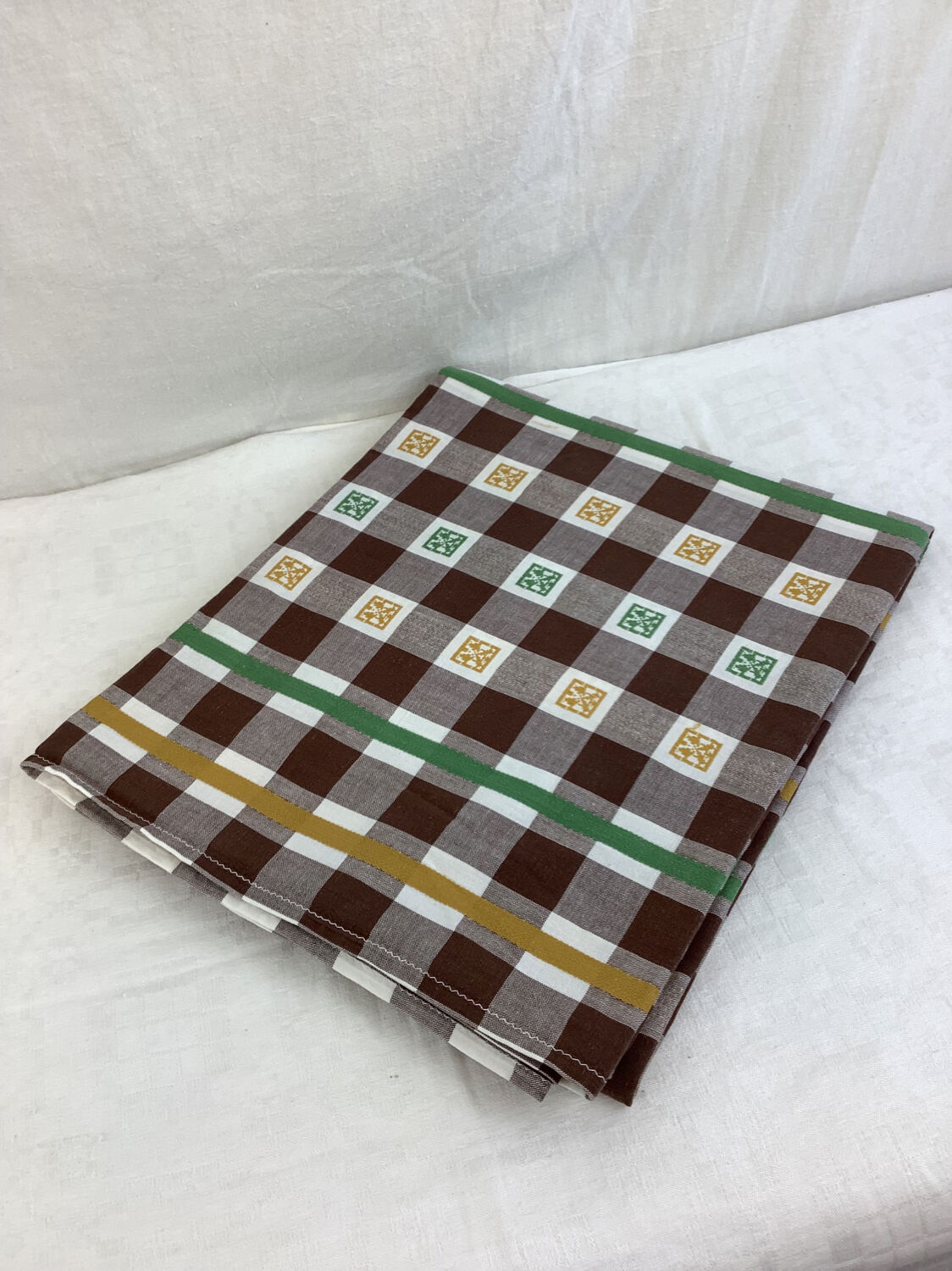 Vintage checkered tablecloth
