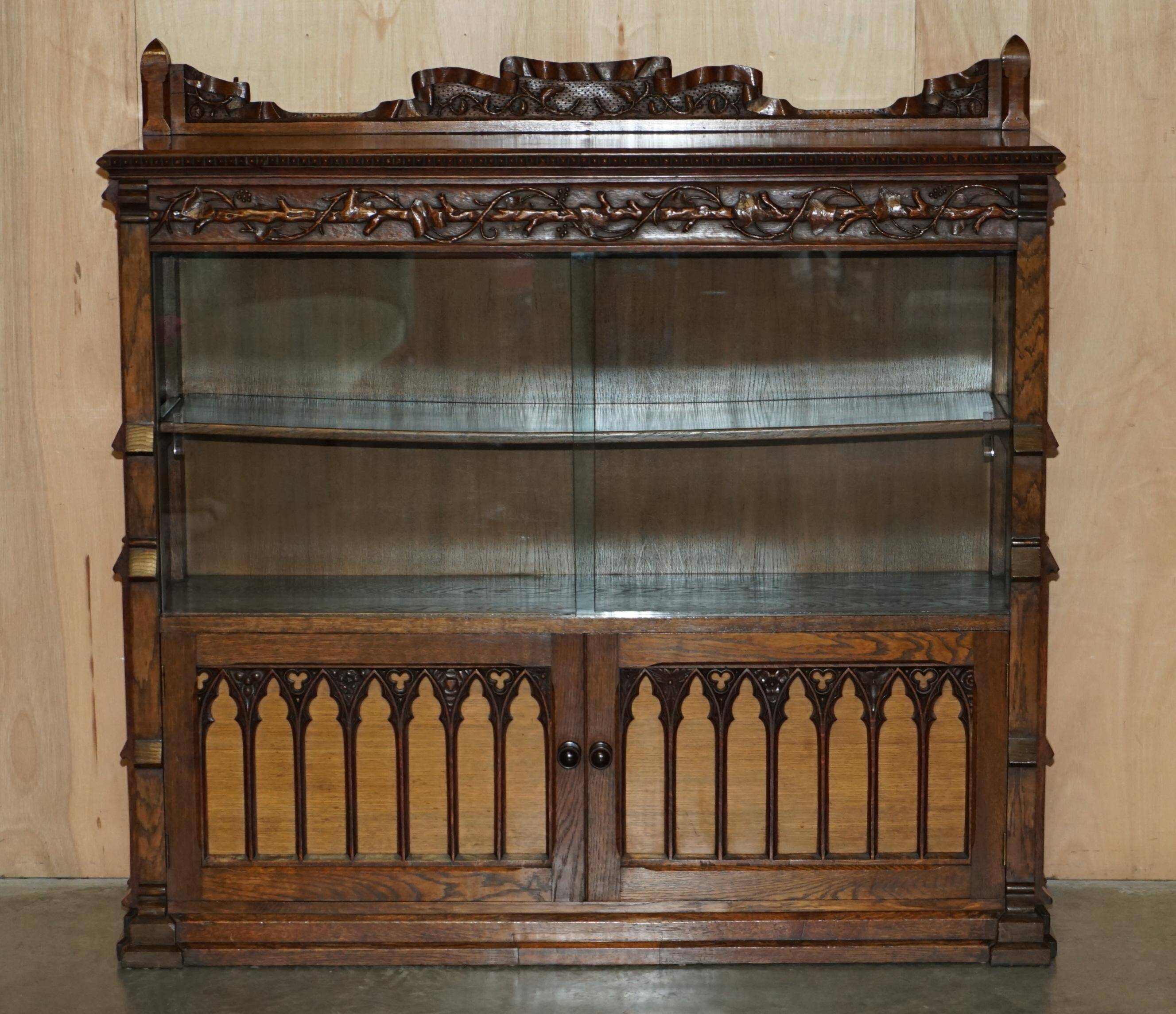 Gothic Revival library hand-carved by Pugin