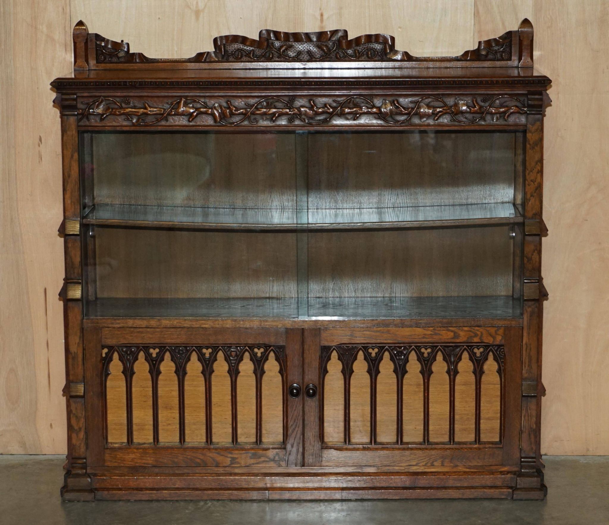 Gothic Revival library hand-carved by Pugin