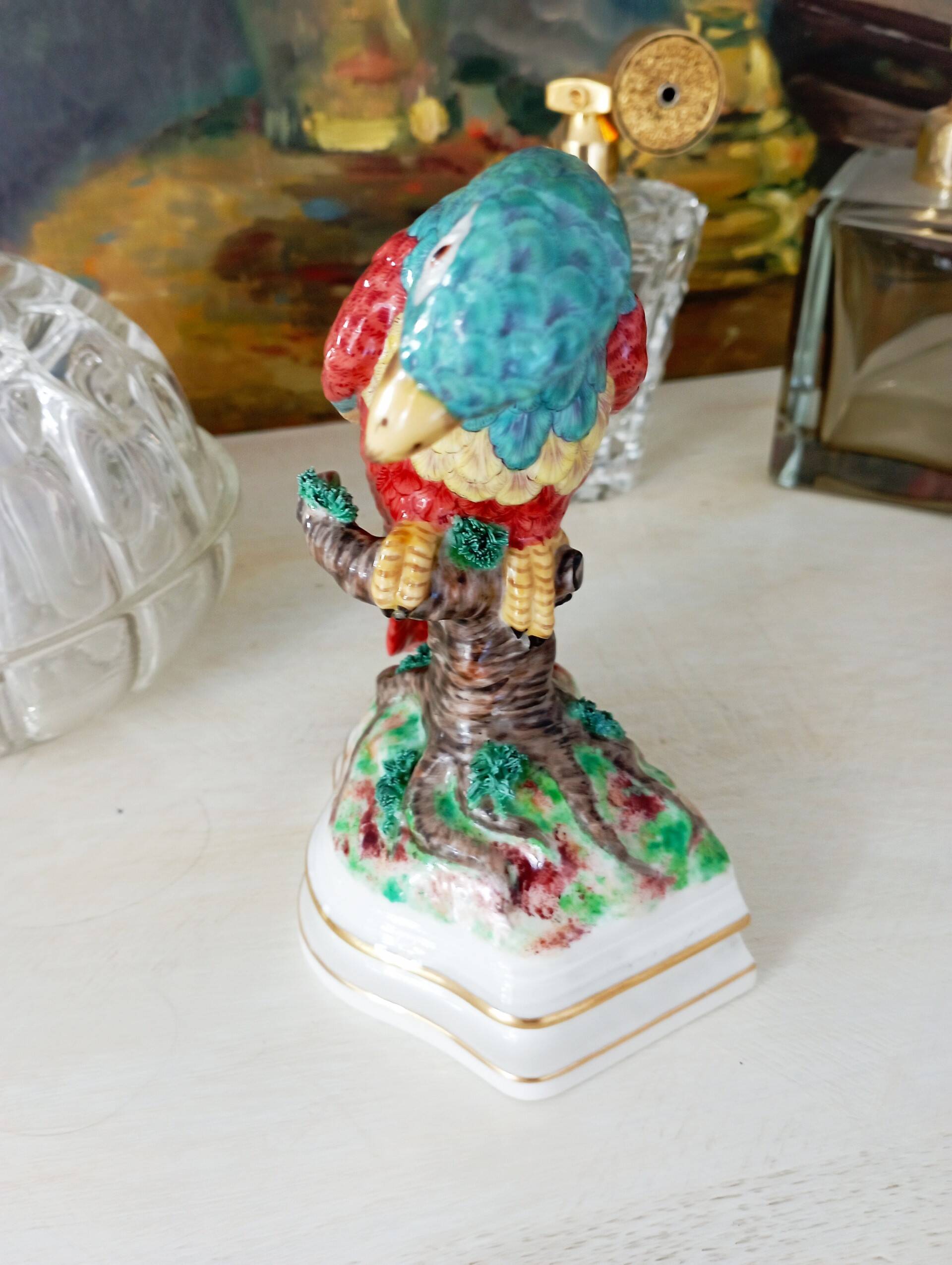 Nymphenburg porcelain parrot