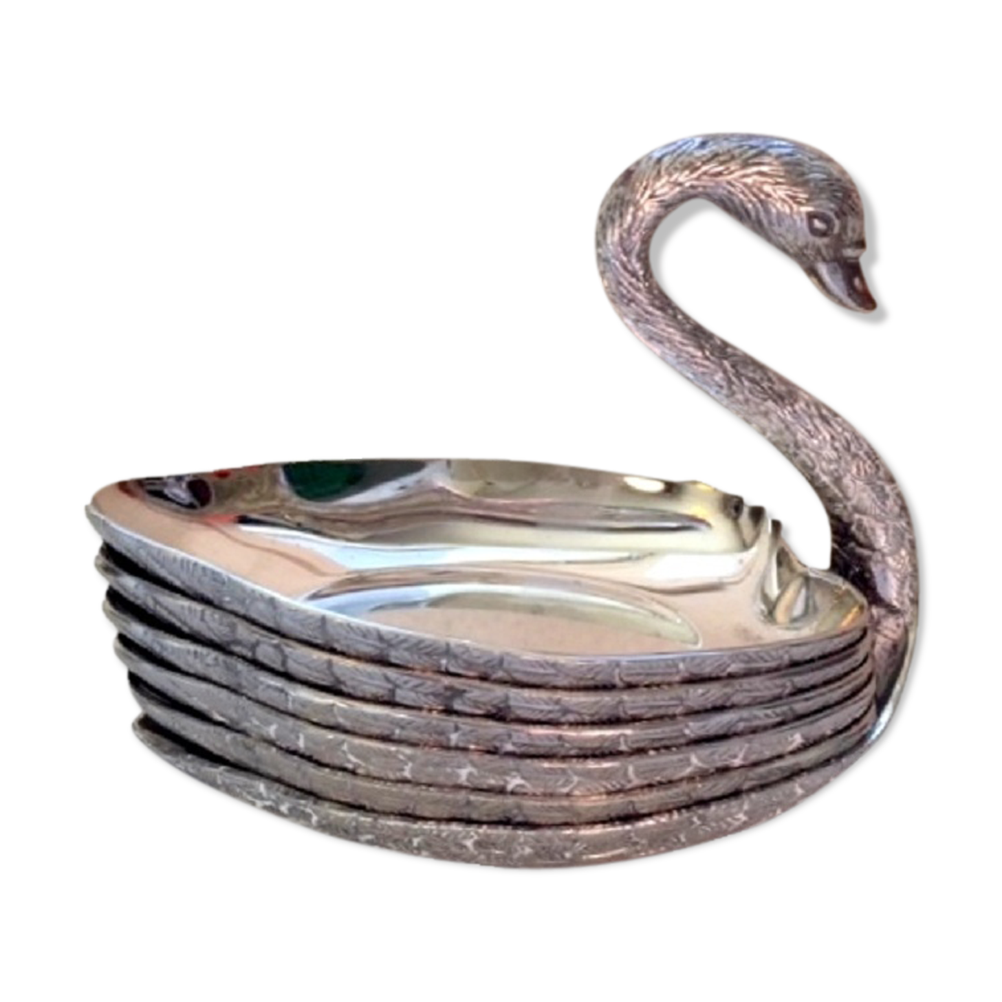 Stackable trinket bowl shape vintage swan 70