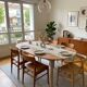 Renovated Scandinavian dining table in raw teak - Made in Denmark