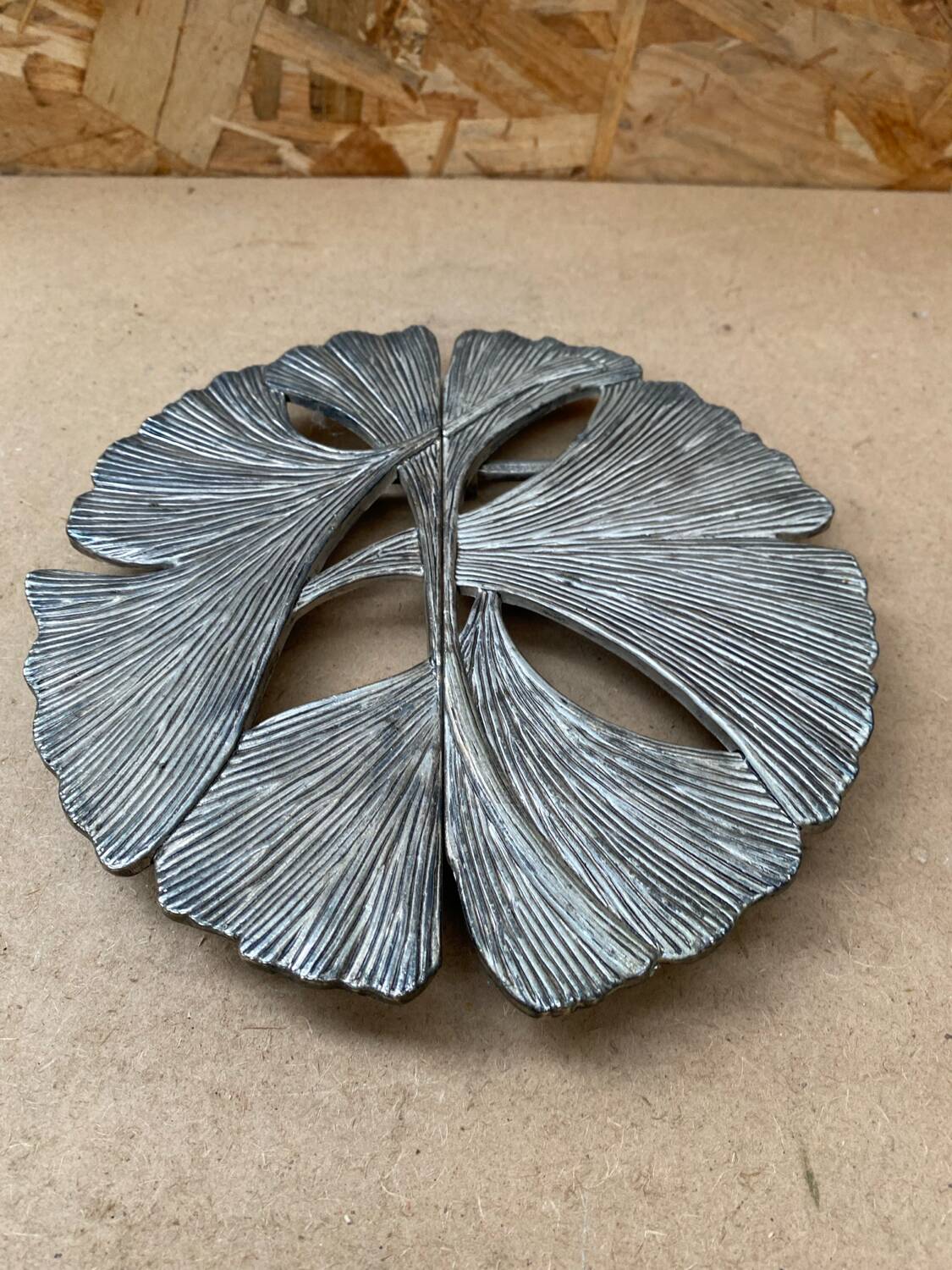 Old silea silver metal extendable vintage trivet